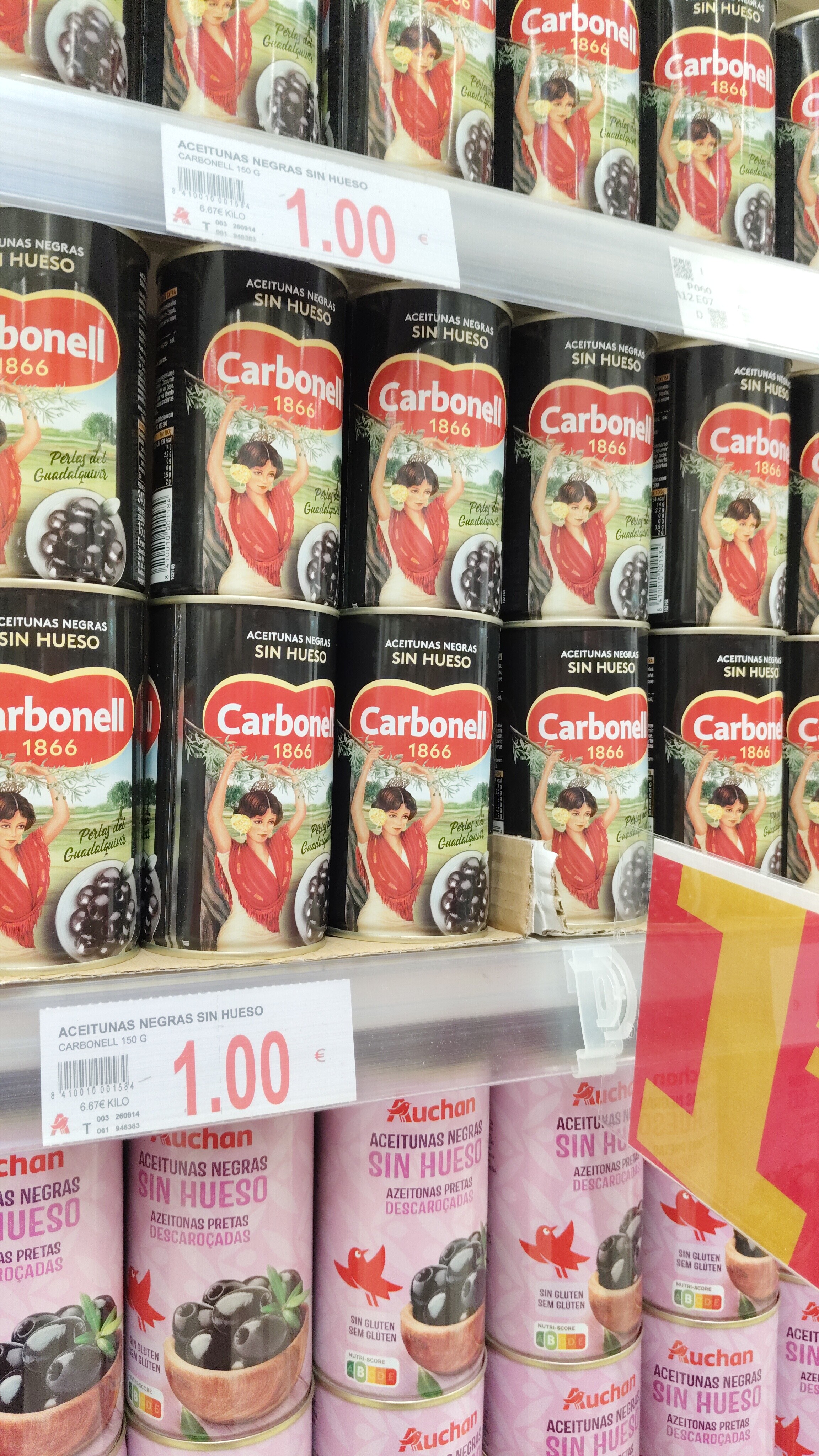 Foto de CARBONELL ACEITUNA NEGRA PERLA S/HUESO 340 GR. (150ESC)